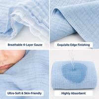 Couverture de bébé en coton biologique GOTS à 4 couches, impression personnalisée, 120*120 cm, couverture en mousseline multi-usages pour la literie de bébé