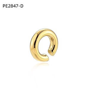 Chunky Tubular Round Tube <b>Mirror</b> Polish Cartilage Cuff Earring PE2847 for Women No Piercing Helix Ear <b>Clip</b> Bold Trendy Gift - Product Image 2