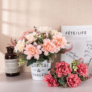 Bouquet de pivoines artificielles CallaFloral, rouge, blanc laiteux, champagne, décoration de mariage, fleurs durables en tissu tissé - Product Image 1