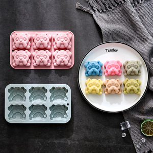 Moule en silicone en forme de <span class=keywords><strong>bouledogue</strong></span>, 6 pièces, pour gâteau, <span class=keywords><strong>chocolat</strong></span>, savon, décoration créative en résine animale, outil de pâtisserie, outil pour chiot - Product Image 4