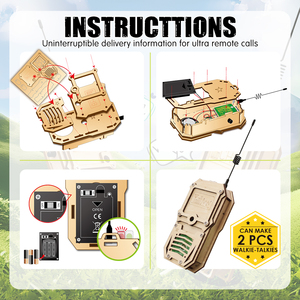 Talkies-walkies de conception unique <span class=keywords><strong>en</strong></span> <span class=keywords><strong>bois</strong></span>-jouet interactif électrique parent-enfant pour les activités de plein air - Product Image 5