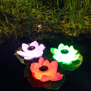 <b>Solar</b> Floating Lotus Lights Led Water Resistant <b>Pond</b> Garden Decor Outdoor Patio <b>Lighting</b> - Product Image 2
