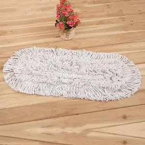 Easy Grip Handle Mops White Iron Clevis Flat Floor Dust Mop Cleaner With Effective Wiping Tools