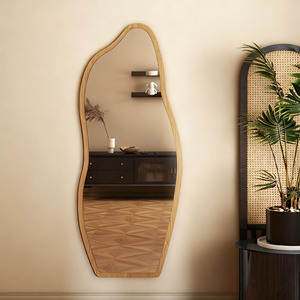 Personnalisé Grand Noyer Noir Naturel Bois Massif Moderne Design Pleine <span class=keywords><strong>Longueur</strong></span> <span class=keywords><strong>Dressing</strong></span> Debout Miroir Décoratif De Mariage - Product Image 2