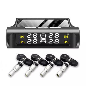 Sistema de Monitoreo de Presión de Neumáticos <span class=keywords><strong>TPMS</strong></span> para Automóvil T321, Carga Solar, Pantalla LCD Digital HD, Alarmas Automáticas, Sensores Externos Inalámbricos - Product Image 1