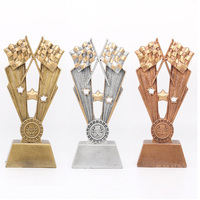 Trophée personnalisé en polyrésine de course à moteur, médailles, en résine, pour équipe de sport, de course automobile, souvenir
