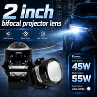 Lentille de projecteur Bi-LED 2.0 5800K 8000 Lumens pour la rénovation des phares de voiture, haute luminosité, ajustement universel