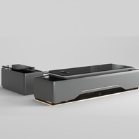 Bureau de direction de luxe avec chargeur sans fil, éclairage LED, placage en noyer noir, qualité E0, dureté 3H, bureau de PDG