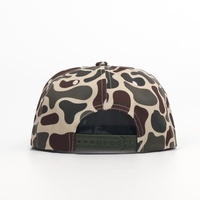 Op maat gemaakte pet met rubberen patchlogo, 5-delige, ongestructureerde snapback petten met camouflage stijl