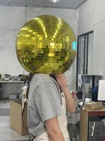 Casque miroir boule disco LED lumineux, casque à miroirs dorés et argentés pour fête, scène, performance, cosplay