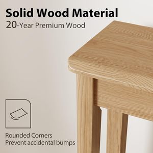 Table <span class=keywords><strong>console</strong></span> en <span class=keywords><strong>chêne</strong></span> massif de style mid-century moderne, luxueuse et naturelle, avec tiroirs, pour entrée et salon - Product Image 3