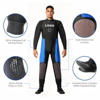 Combinaison de plongée en néoprène respirante et imperméable pour hommes adultes avec logo personnalisé sur le devant et fermeture éclair au dos pour la plongée sur glace