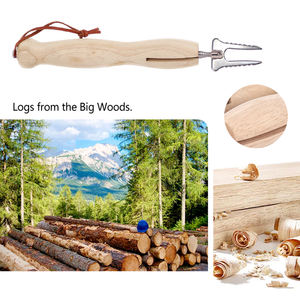 Fourchettes télescopiques UPSILON en acier inoxydable de 32 pouces avec manche en <span class=keywords><strong>bois</strong></span> pour hot-dogs, idéales pour les feux de camp, les brasero et les grillades, faciles à nettoyer - Product Image 5