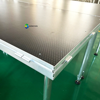 Plateforme de Scène en Aluminium 1,22x1,22m, Hauteur Réglable 0,4-2m, Antidérapante, Plateforme Modulaire pour Concerts, Mariages, Événements, Églises, Mobile et Personnalisable