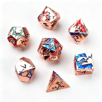 Ensemble de dés en métal Rainbow Dragon, dés de fantaisie à collectionner pour les joueurs de jeux de rôle et les collections de cadeaux