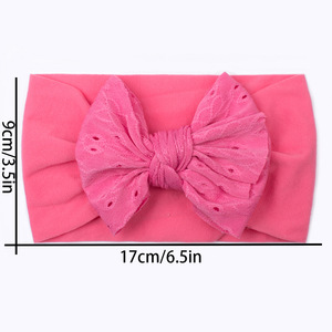 Nouveau-né infantile tête Wrap chapeau dentelle arc coton bandeaux et arcs pour tout-petit bébé garçons et filles - Product Image 5