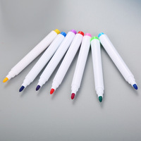 Stylos marqueurs effaçables créatifs en plastique pour tableau blanc, pour étudiants, avec tête pinceau, 8 couleurs, vente en gros