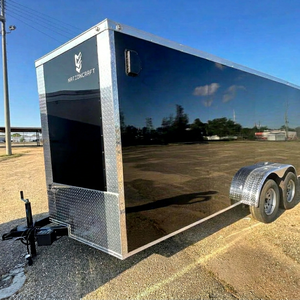 4 Axle Fully Enclosed Cargo <b>Trailer</b> Steel Dry Box Container Van Towable Cargo Carrier - Product Image 1