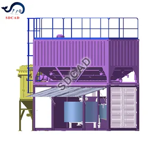 SDCAD GM tipe pengaduk mekanik terintegrasi silo dengan sistem pencampur semen tanaman mortar berkelanjutan