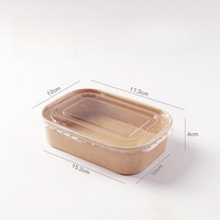Boîte d'emballage rectangulaire en papier kraft jetable, épaisse, imperméable et pliable, pour plats à emporter, restauration rapide, écologique, de qualité alimentaire, pour sushis