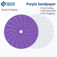 Disques de ponçage en céramique violette de 6 pouces (150 mm) à 17 trous, sans poussière, abrasifs, pour peintures automobiles et outils de polissage de carrosserie – Fabrication OEM