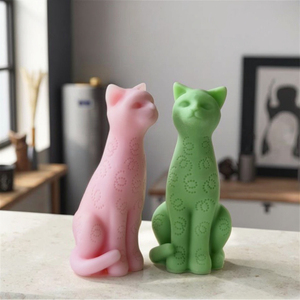 แม่พิมพ์ซิลิโคนอโรมาเธอราพีรูปแมวน่ารัก3D J-5134สำหรับทำเทียนหอมเทียนหอมตกแต่งเค้กลูกแมวยิปซั่มกาววางแม่พิมพ์เครื่องประดับ - Product Image 2