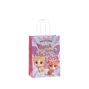Cross-border party Spot wholesale Super Cat Clan party themed cat candy Pack kraft paper bag tote bag