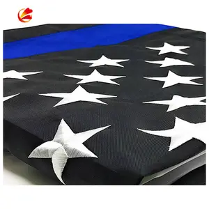 Thin Blue Line 3X5 FT American Flag Embroidered Stars United State Flag wholesale
