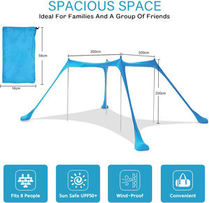 गर्म बिक्री पोर्टेबल Windproof धूप छांव समुद्र तट तम्बू चंदवा धूप छांव मछली पकड़ने पिछवाड़े के लिए डेरा डाले हुए - Product Image 4