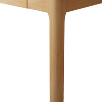 Escritorio Nórdico Minimalista de Madera Maciza de Caucho, Color Natural, Mesa de Trabajo para Oficina en Casa con Cajón, Mesa de Estudio para Computadora Portátil