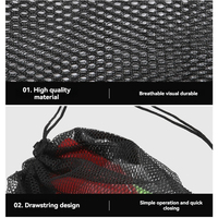 Sac en maille durable avec cordon de serrage, sac de rangement pour équipement sportif, pour balles et accessoires
