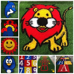 Césped <span class=keywords><strong>artificial</strong></span> para jardín de infancia, césped colorido para correr - Product Image 2