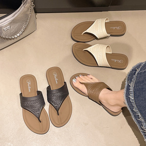 Sandalias con punta abatible de verano para mujer 2025 Island Wind, chanclas de nueva moda, chanclas de estilo festivo francés para zapatillas - Product Image 4
