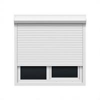 Fenêtre à persiennes décorative avec volet intégré, fenêtre coulissante en alliage d'aluminium à persiennes creuses