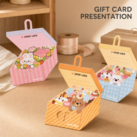 Carte de vœux personnalisée découpée sur mesure avec motif animal mignon, carte en papier imprimée sur mesure, fabricant OEM ODM