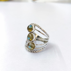 Bague en labradorite, argent sterling 925, bague en pierre précieuse, labradorite, collection artisanale, bagues fines, bijoux en argent, prix de gros - Product Image 5