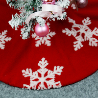 Jupe de sapin de Noël en velours jacquard flocons de neige élégante de 48 pouces, vente en gros d'usine, en rouge, bleu et gris