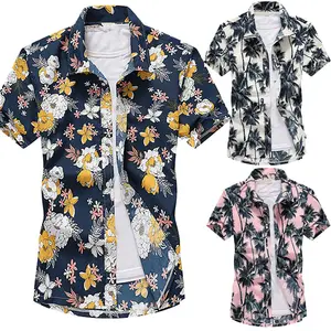 Hot Selling Custom Sommer Herren Hawaii hemd Sublimation Blumen druck Holiday Beach Party Casual Button Down Shirt