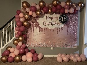 Pink Rose Golden Alles Gute zum Geburtstag Hintergrund Glitter Diamonds Muttertag Alles Gute zum Geburtstag Hintergrund Mädchen Süß 16 18. Geburtstag P. - Product Image 4