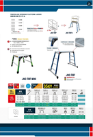 Échelle plateforme pliable en aluminium avec garde-corps de sécurité, échelle à 4 marches, plateforme de travail, échelle escabeau portable 375 LBS SGS, haute capacité