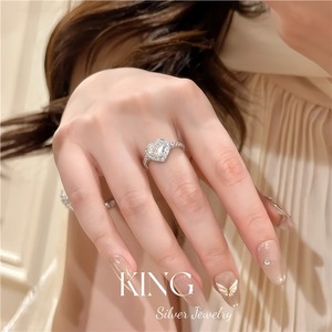 Anillo de Diamantes en Forma de Corazón, Plata de Ley S925, Chapado en Oro, Joyería de Moda para Mujer, Anillo de Boda - Product Image 3