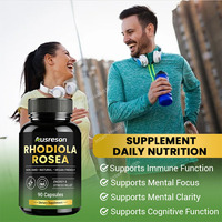 Ausreson OEM – Nouvelles Capsules d'Extrait Naturel de Rhodiola Rosea pour la Santé Cérébrale, Supplément au Ginseng 500mg 1000mg, Capsules de Rhodiola Rosea