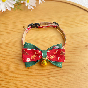 Kalung Dasi Kupu-kupu Natal Poliester Lembut untuk Kucing & Anjing 2025 dengan Lonceng Merah/Hijau Dekorasi Liburan - Product Image 5