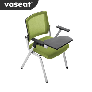 Chaises d'entraînement rembourrées noires modernes Vaseat M2-SY, design pliable <span class=keywords><strong>pour</strong></span> le bureau, l'école, l'hôpital et la maison, avec tablette d'écriture - Product Image 2