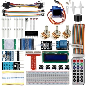 Raspberry Pi <span class=keywords><strong>3</strong></span> Kit de démarrage Ultimate Learning Suite 1602 LCD SG90 Servo LED Relais Résistances + Avec GPIO Extension Board Jump Wire - Product Image 2