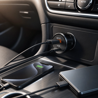 Pengisi Daya Mobil 38W PD QC Dual Port USB C Pengisi Daya Mobil Cepat Adaptor Pengisi Daya Mobil Mini Ringkas 12V 24V Pengisi Daya Pemantik Rokok