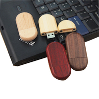 Set de Regalo en Caja de Madera con Memoria USB Flash 2.0 de 1GB 2GB 4GB y Pen Drive 3.0 de 8GB 16GB 32GB 64GB con Logotipo Grabado Gratis