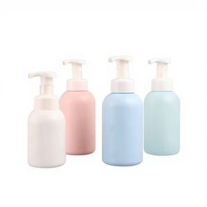 Envase Cosmético Redondo Vacío de 300ml 500ml, Botella de Plástico PET Verde, Rosa y Blanco con Pulverizador de Espuma para Jabón y Limpiador - Product Image 3