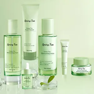 Private Label Korean Skin Care Products Natural Vegan Korean Whitening Organic Green Skin Care Set For Women