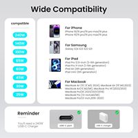 Câble de charge tressé 1M 2M 240W Type C vers Type C pour iPhone 15, câble de charge rapide et de transfert de données pour iPhone 15 Pro Max, câble USB C